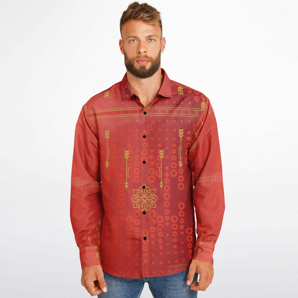 $NiieihiiNookei Long Sleeve Button Down Shirt - AOP
