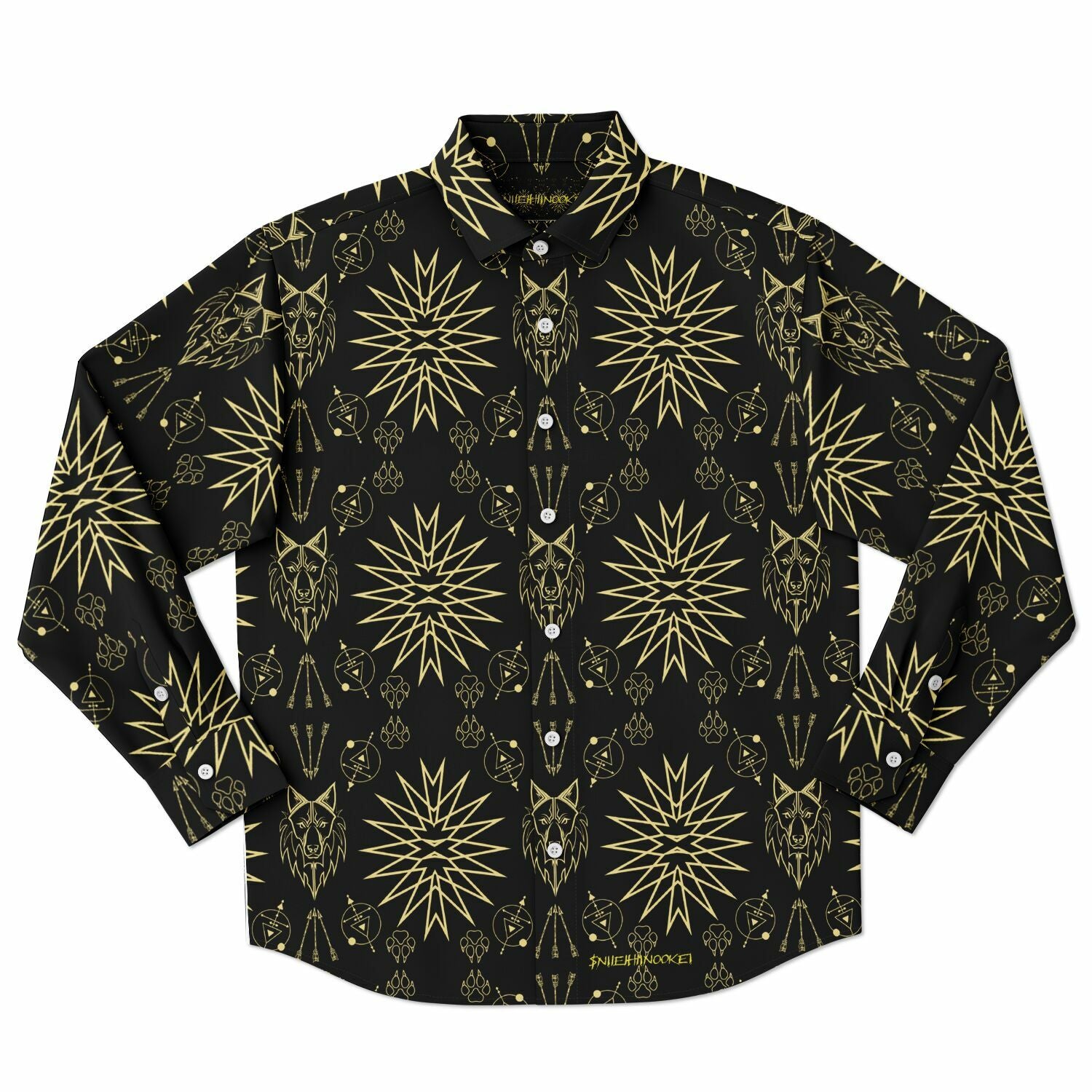 $NiieihiiNookei Long Sleeve Button Down Shirt - AOP