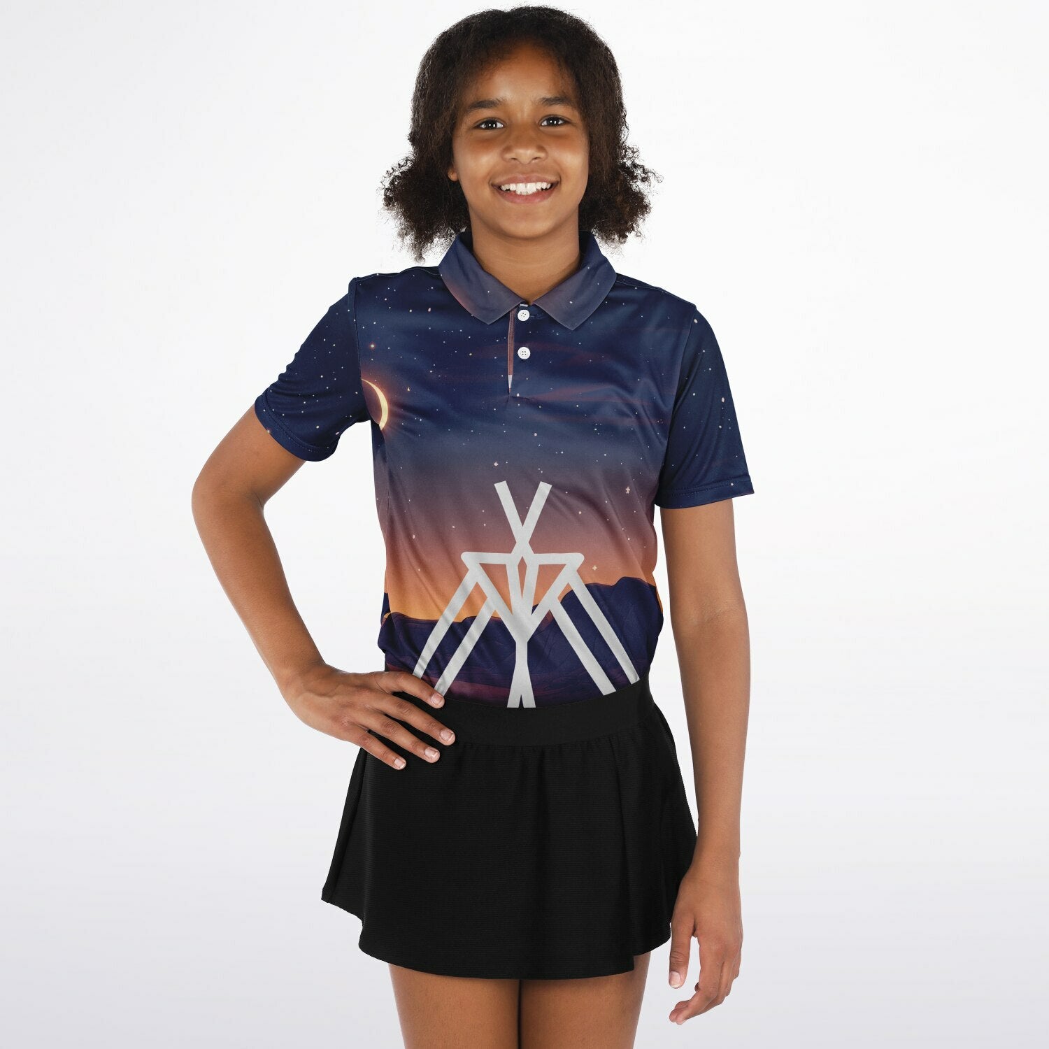 Eliana WhiteEagle design Kids Polo Shirt - AOP copy