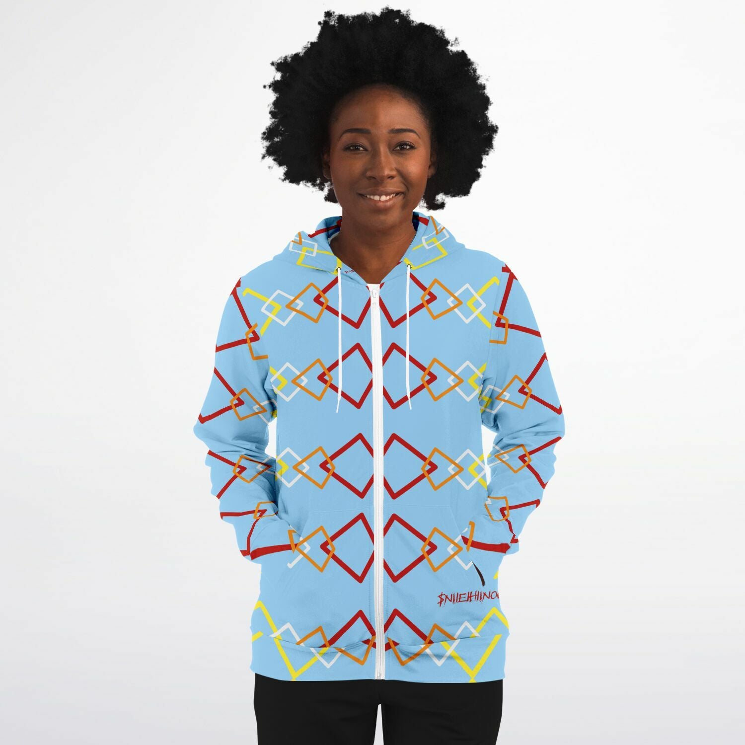 $NiieihiiNookei Athletic Zip-Up Hoodie - AOP