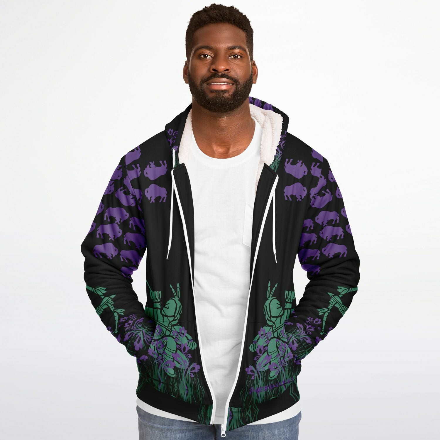 $NiieihiiNookei Microfleece Ziphoodie - AOP