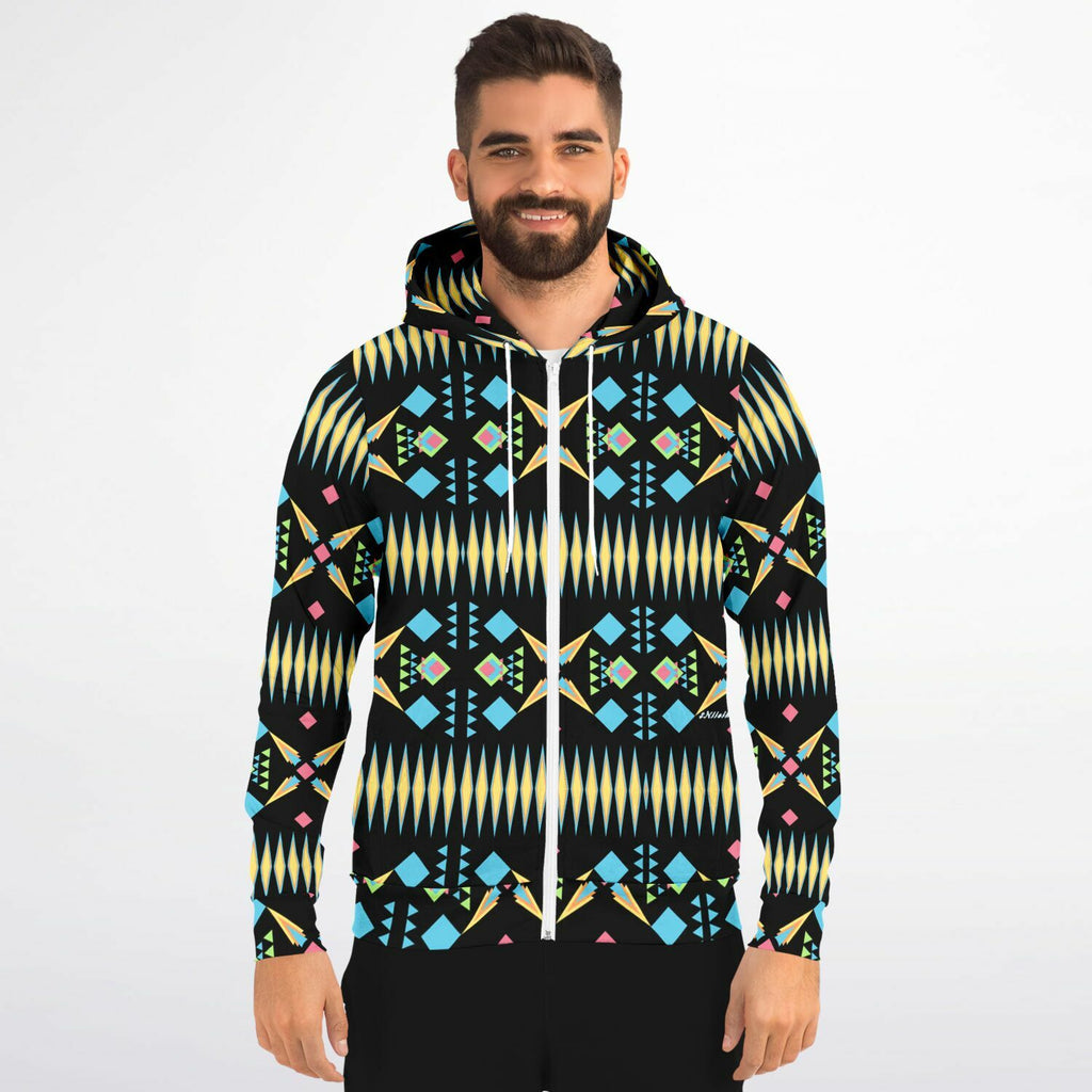 $NiieihiiNookei Athletic Zip-Up Hoodie - AOP