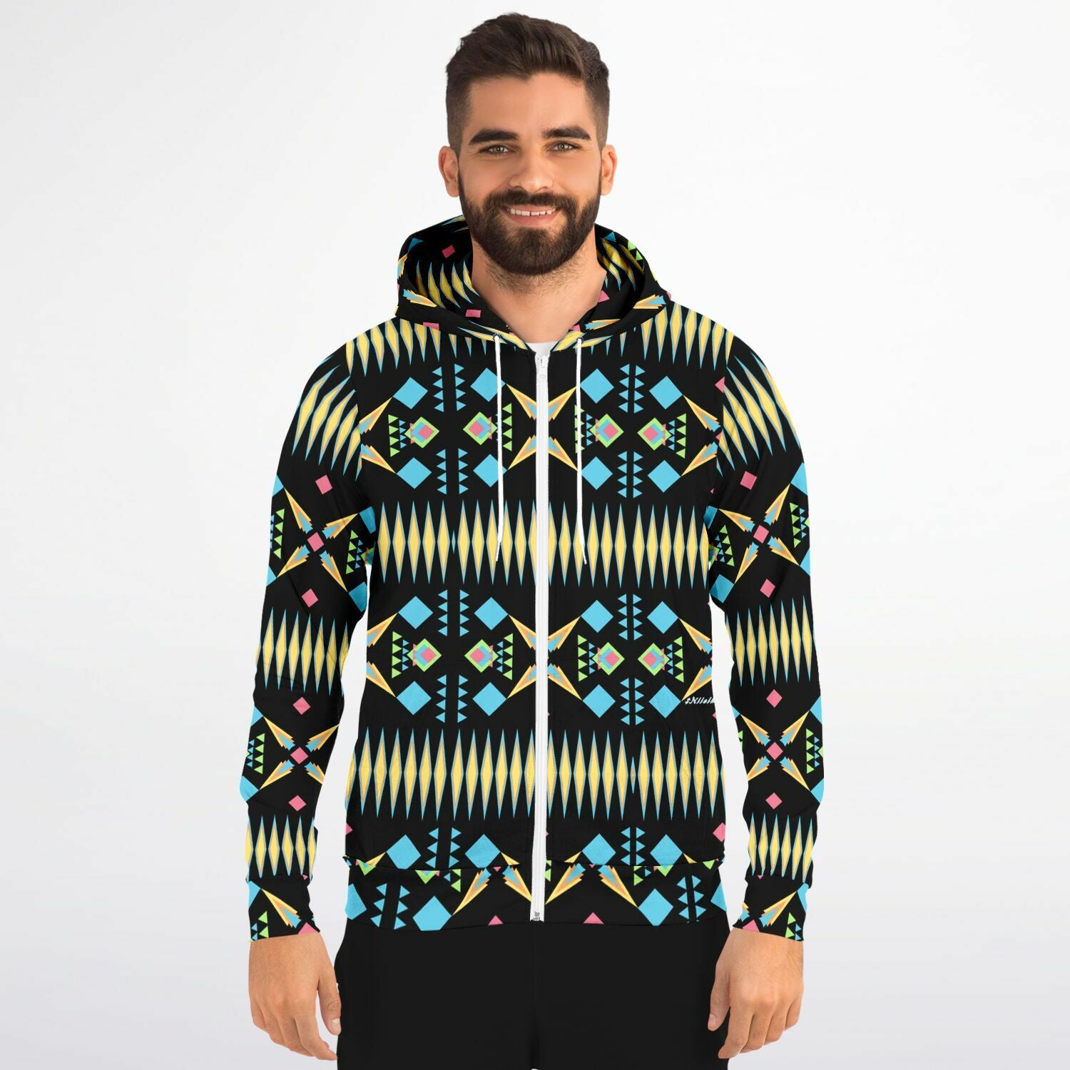 $NiieihiiNookei Athletic Zip-Up Hoodie - AOP