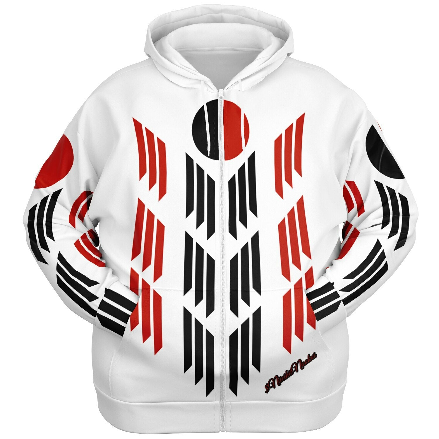 $NniieihiiNookei Arapaho Flag Athletic Plus-size Ziphoodie - AOP