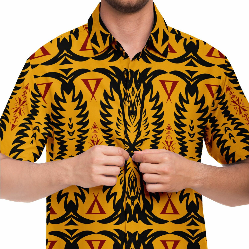 Short Sleeve Button Down Shirt 3- AOP
