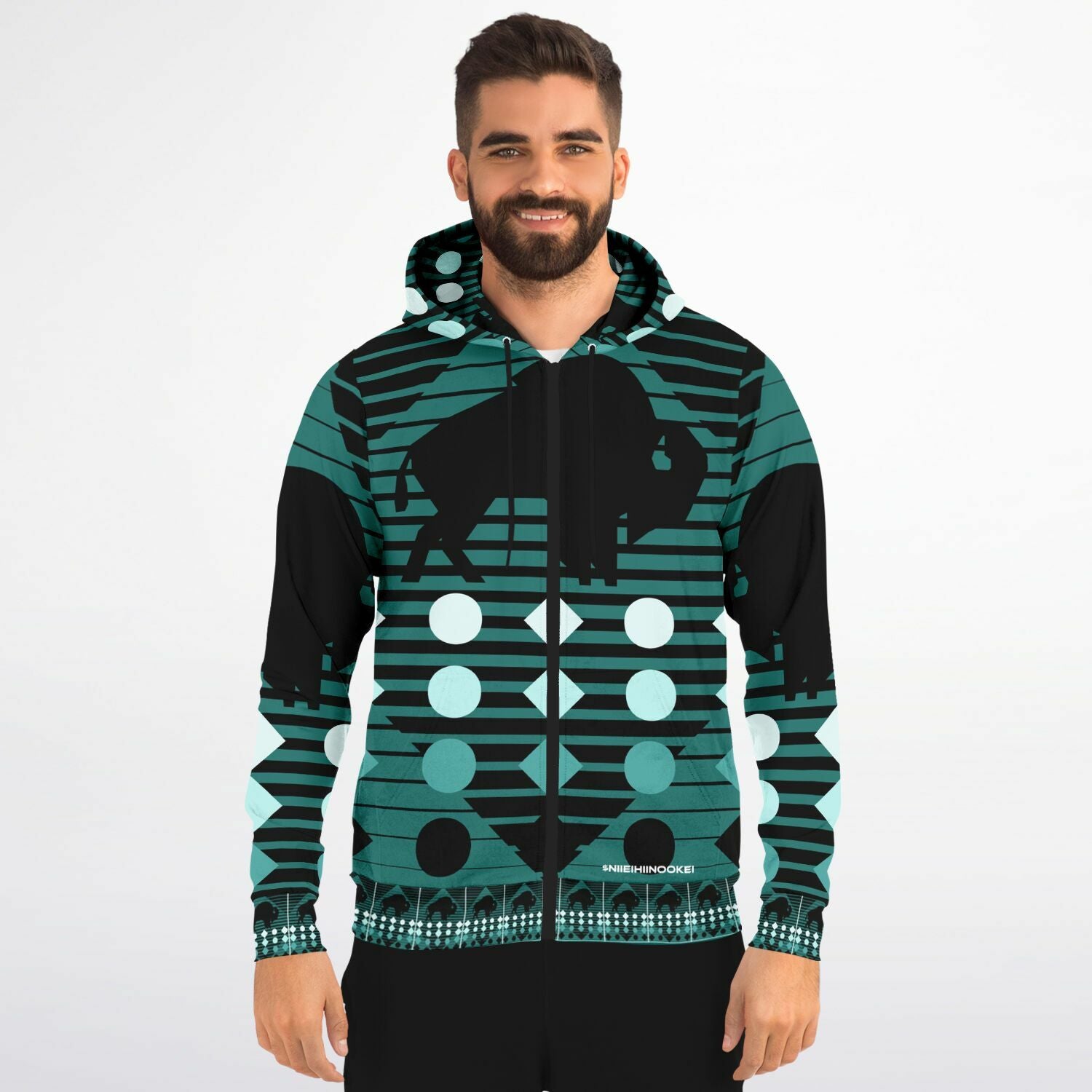 $NiieihiiNookei Fashion Zip-Up Hoodie - AOP