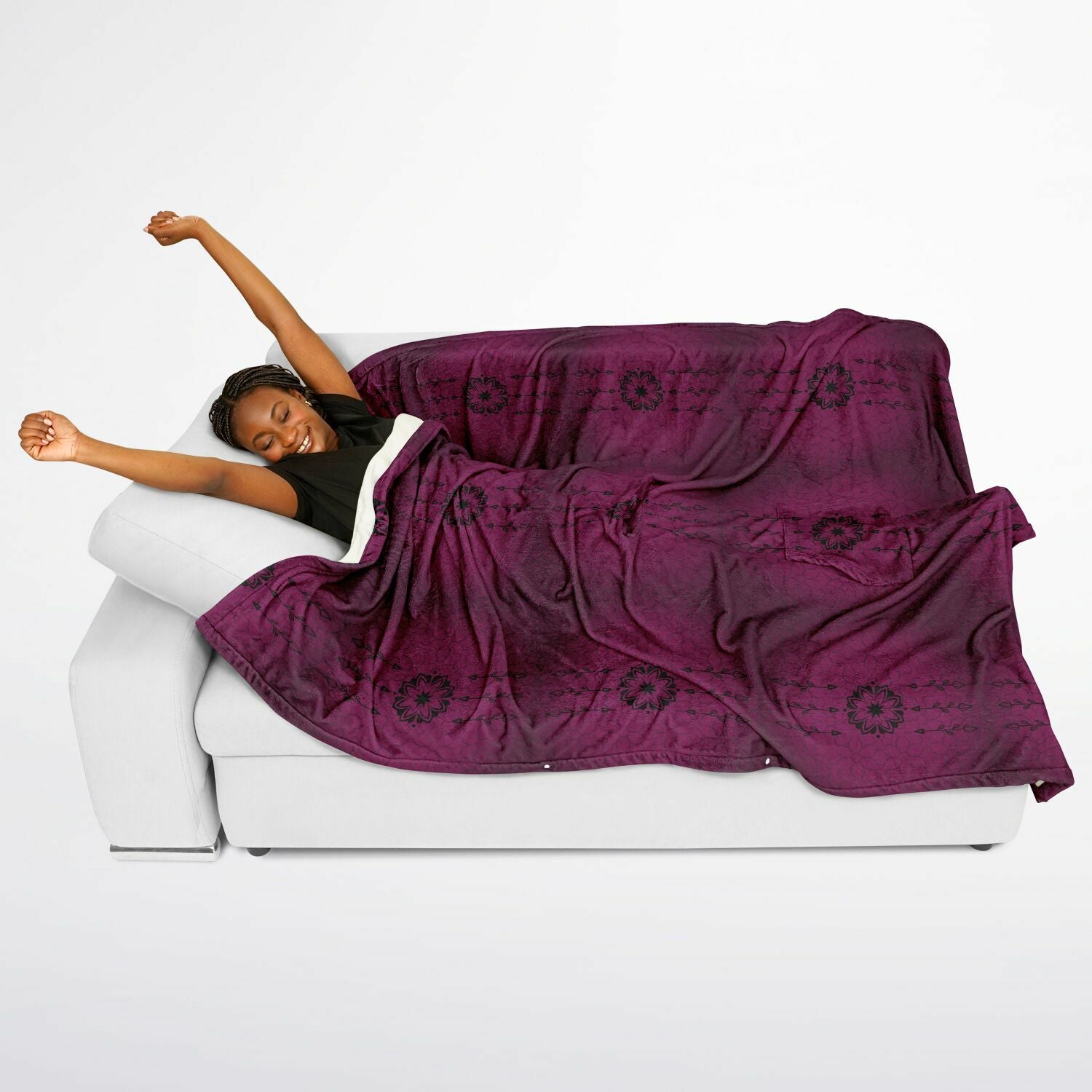 $NiieihiiNookei Flannel Blanket Poncho - AOP