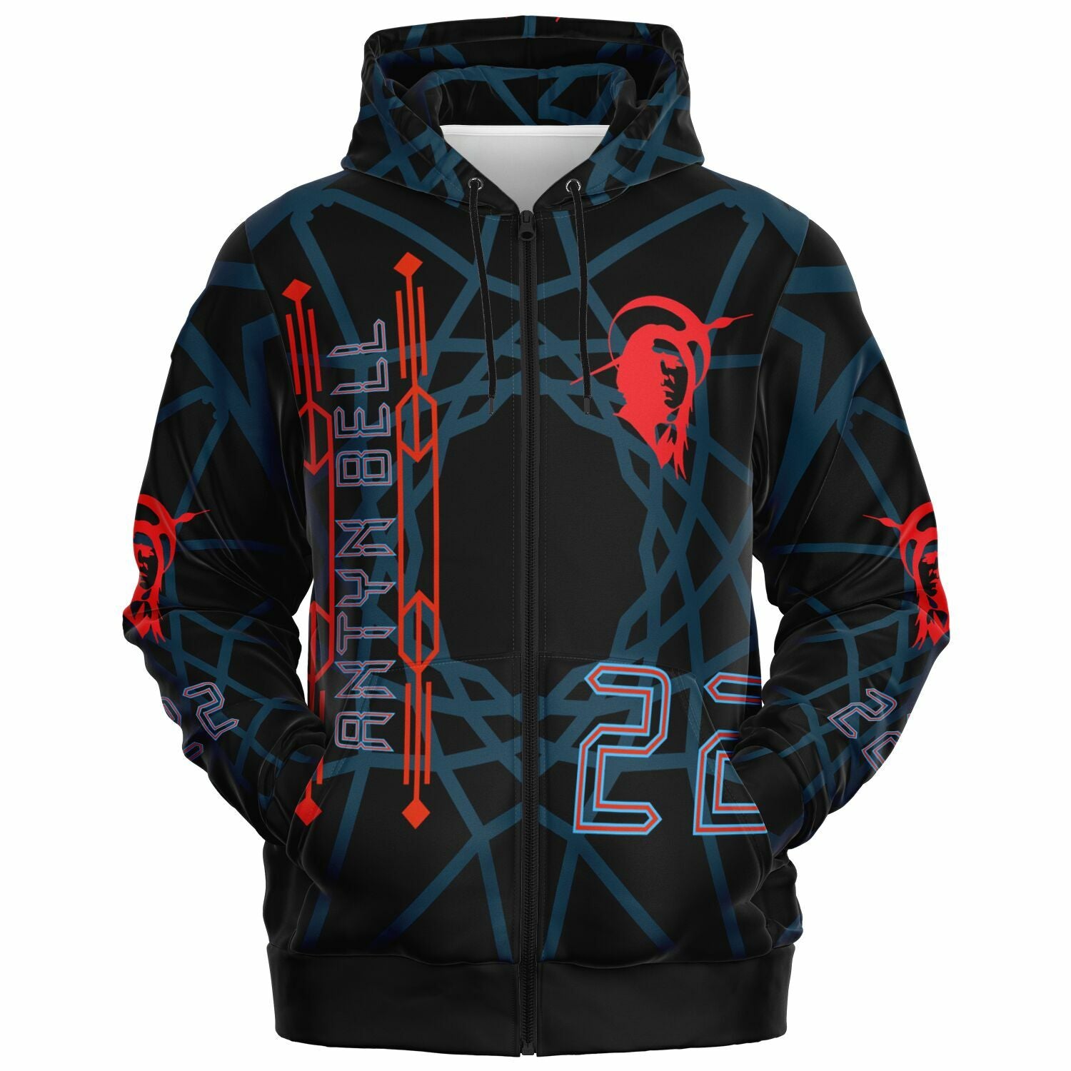 $NiieihiiNookei Athletic Zip-Up Hoodie - AOP