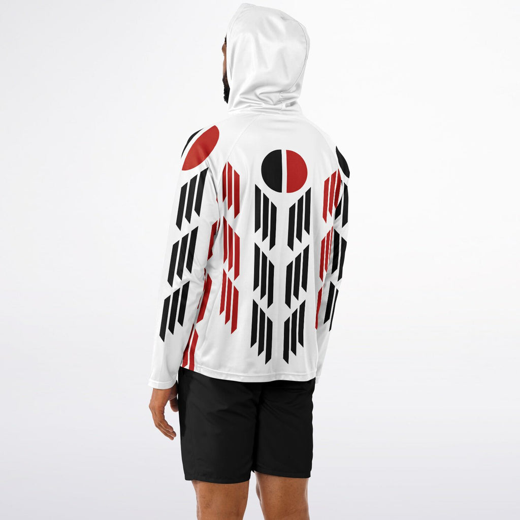 Arapaho Flag Long Sleeve Hooded Performance Shirt - AOP