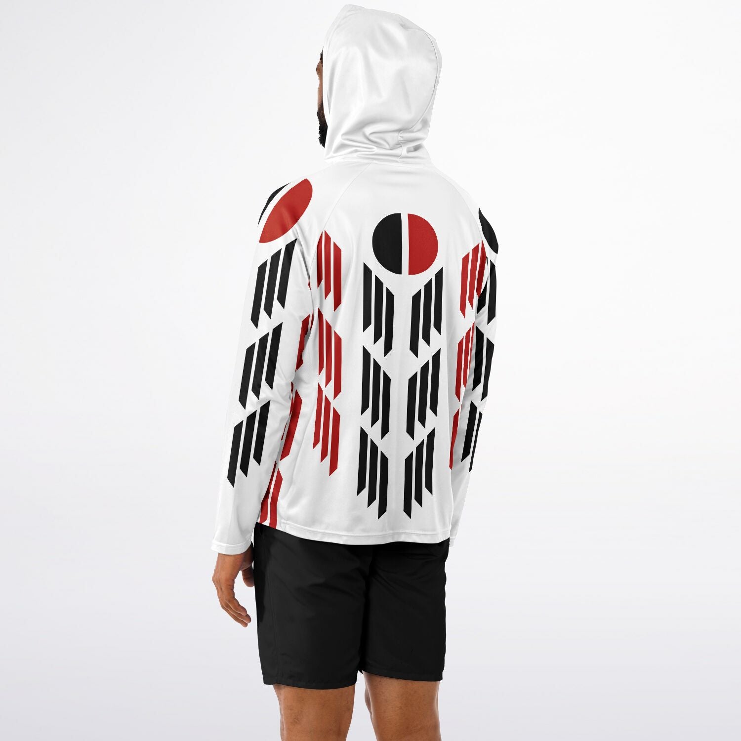 Arapaho Flag Long Sleeve Hooded Performance Shirt - AOP