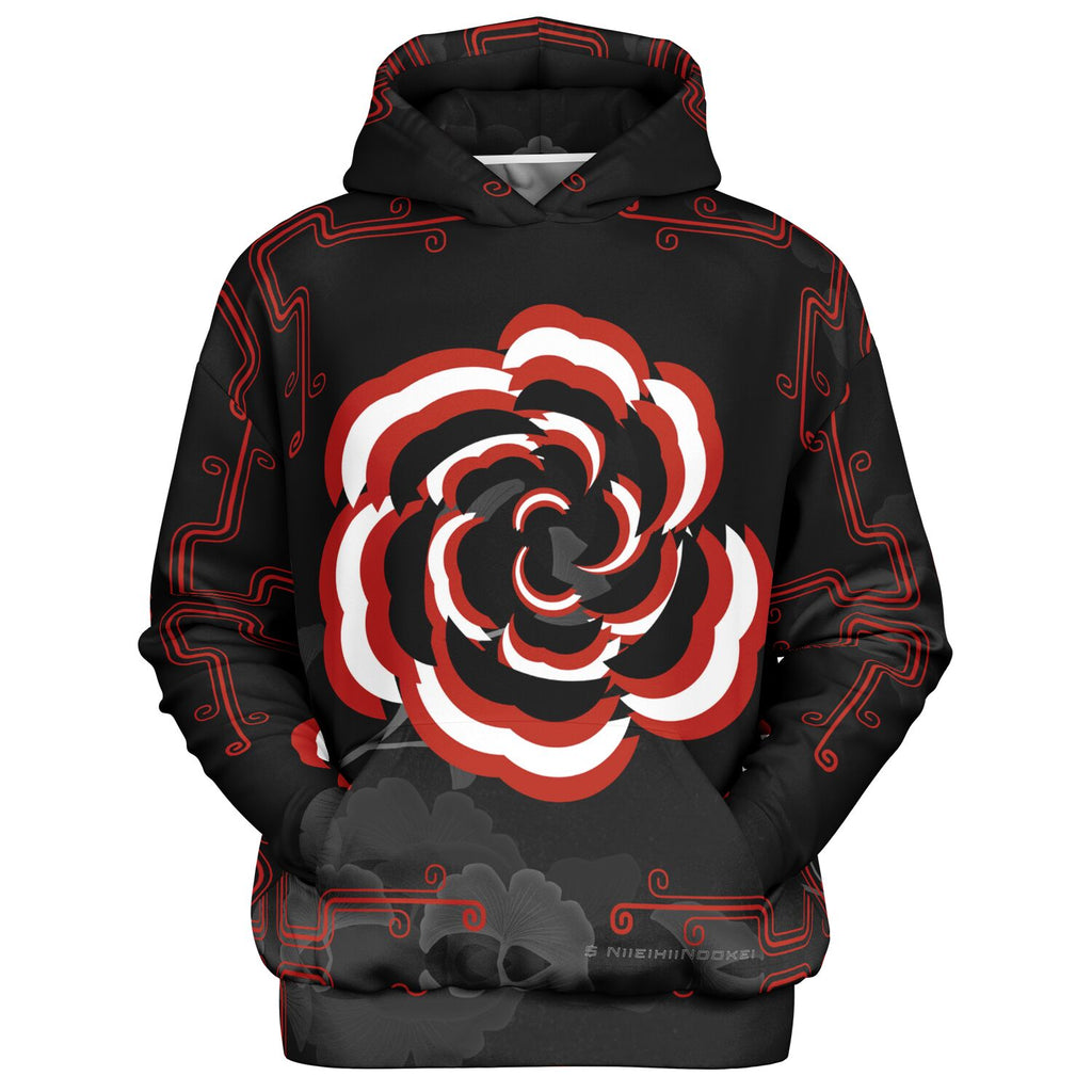 $NiieihiiNookeii Rose Heavyweight Oversized Hoodie - AOP