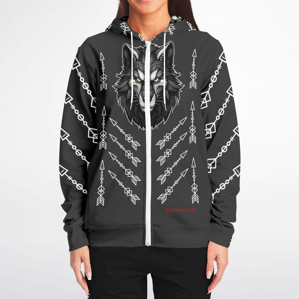 $NiieihiiNookei Athletic Zip-Up Hoodie - AOP