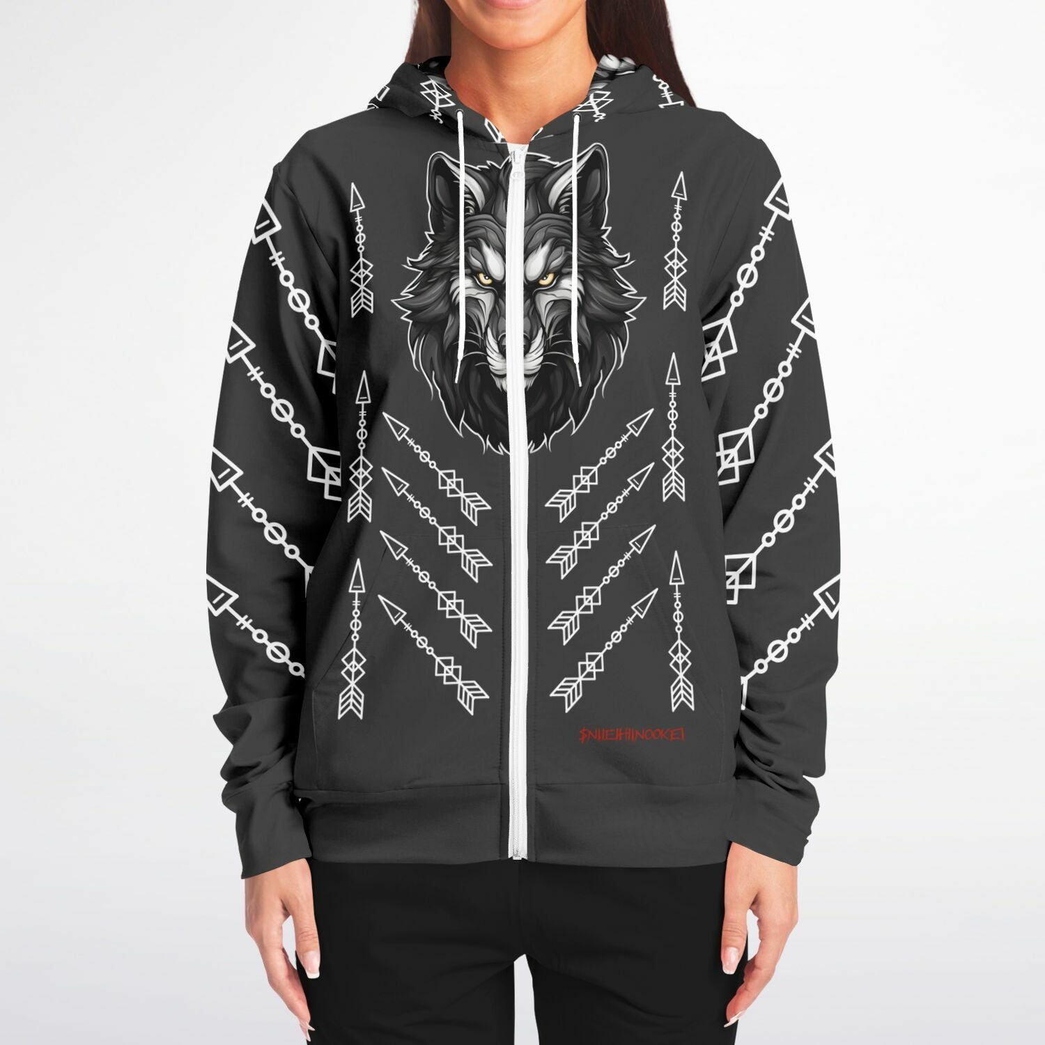 $NiieihiiNookei Athletic Zip-Up Hoodie - AOP