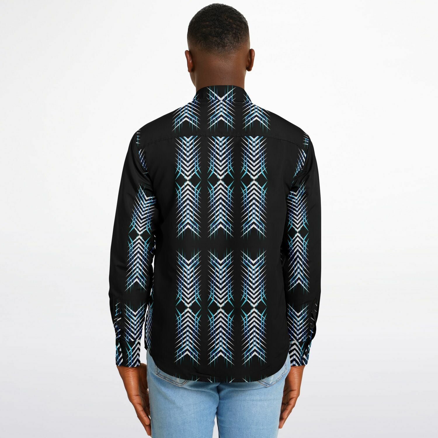 $NiieihiiNookei Long Sleeve Button Down Shirt - AOP
