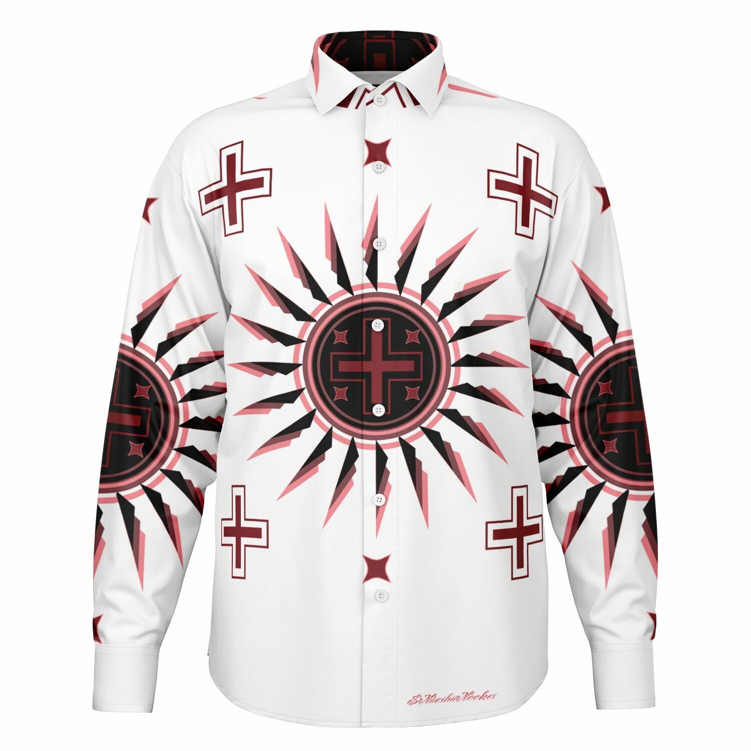 $NiieihiiNookei Long Sleeve Button Down Shirt - AOP