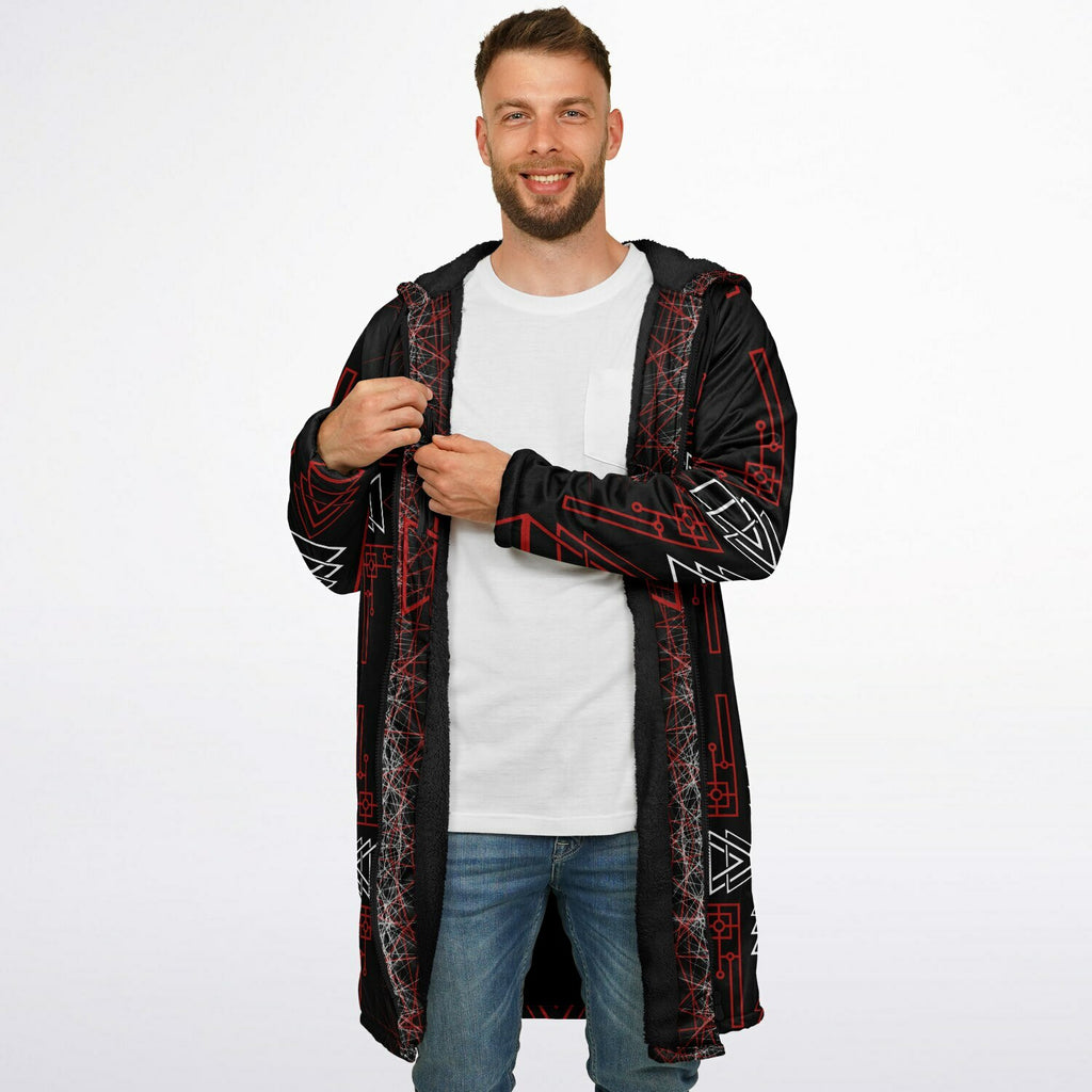 $NiieihiiNookei Microfleece Lined Zipper Cloak - AOP