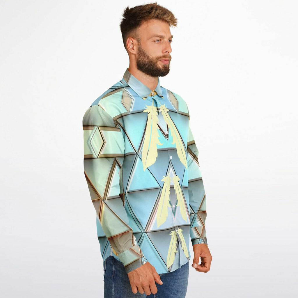 $NiieihiiNookei Long Sleeve Button Down Shirt - AOP
