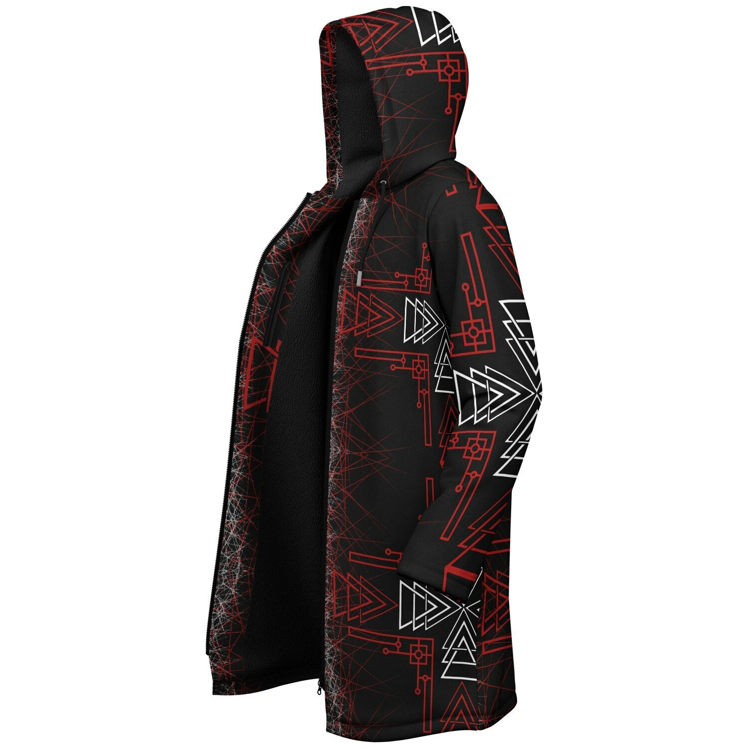 $NiieihiiNookei Microfleece Lined Zipper Cloak - AOP