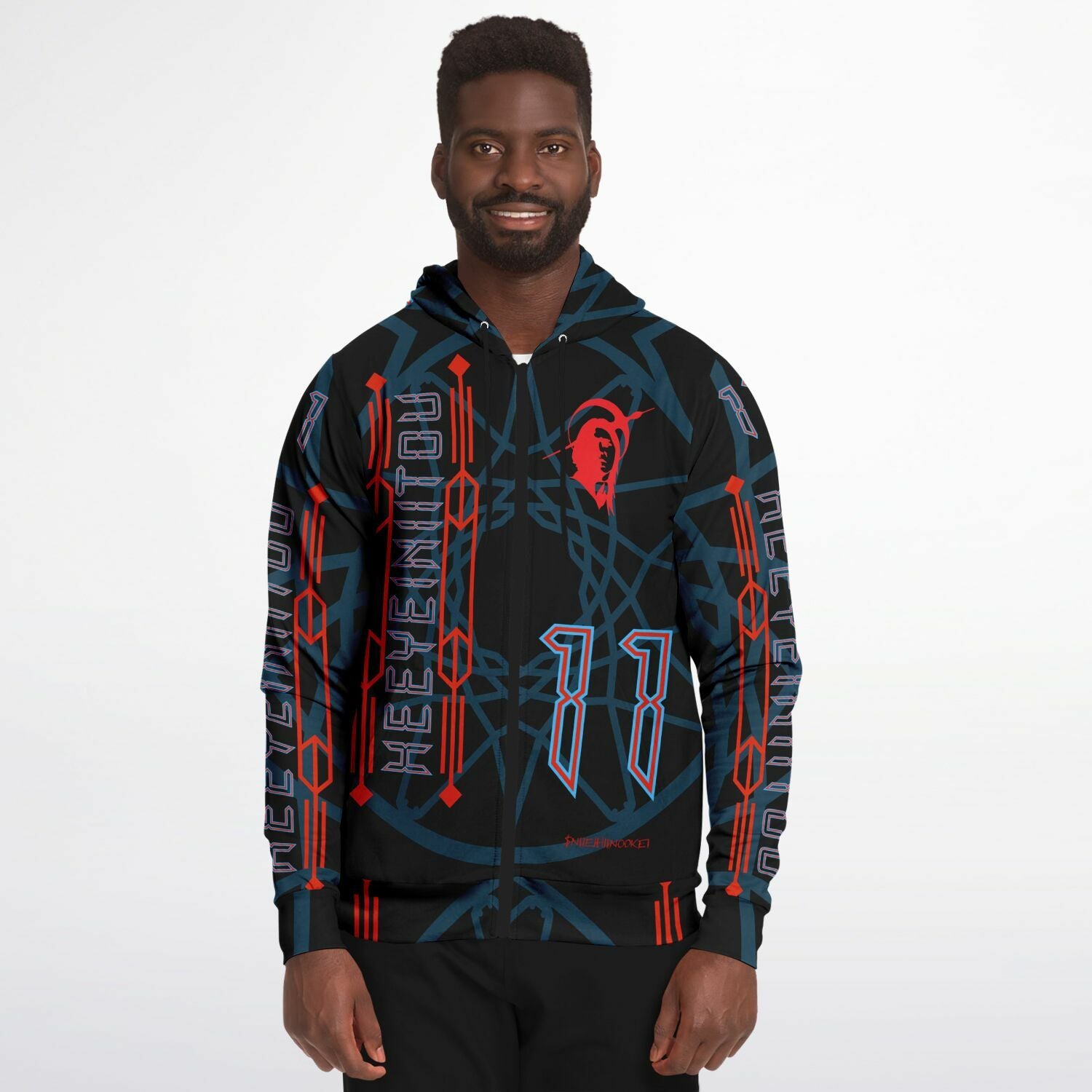 $NiieihiiNookei Athletic Zip-Up Hoodie - AOP