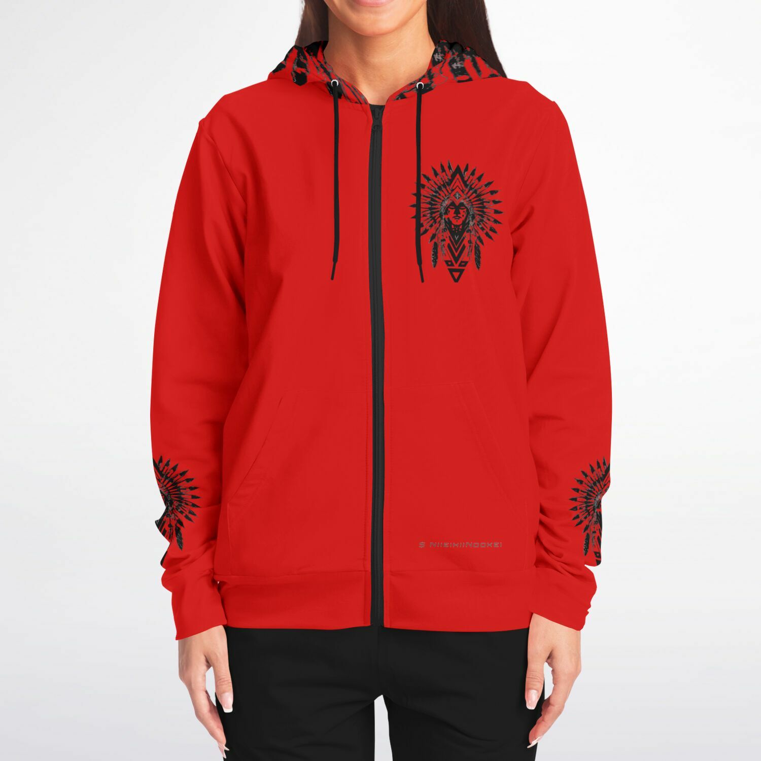 $NiieihiiNookei Athletic Zip-Up Hoodie - AOP