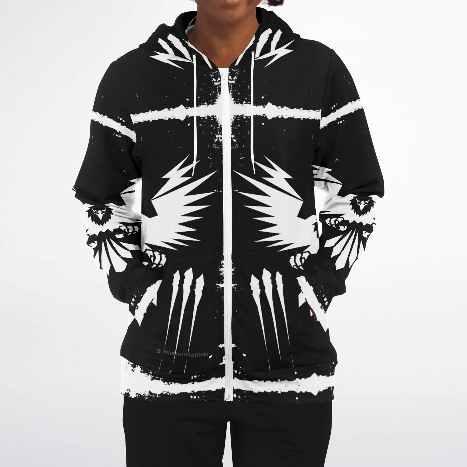 $NiieihiiNookei Athletic Zip-Up Hoodie - AOP