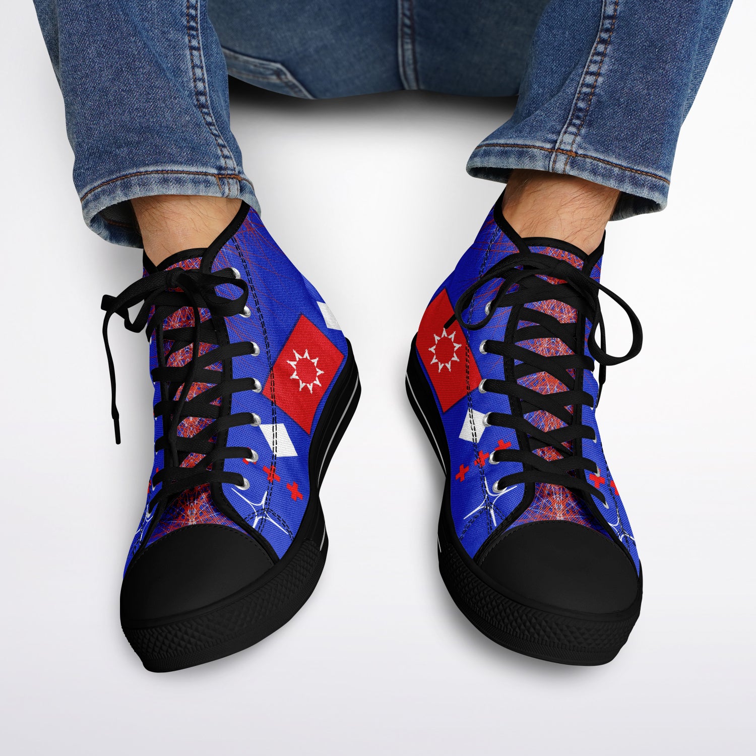 $NiieihiiNookei OST FLAG High Top Shoes - AOP