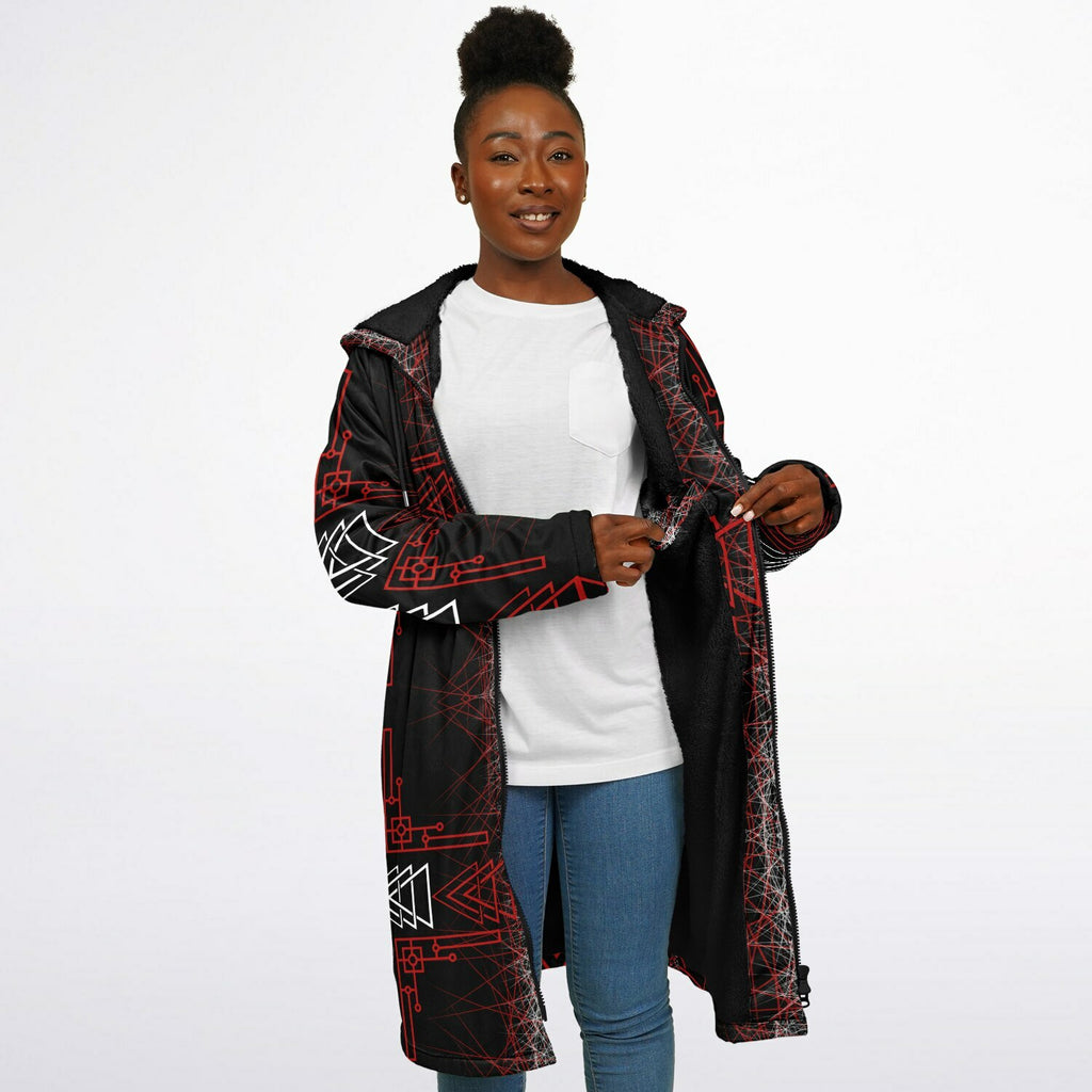 $NiieihiiNookei Microfleece Lined Zipper Cloak - AOP