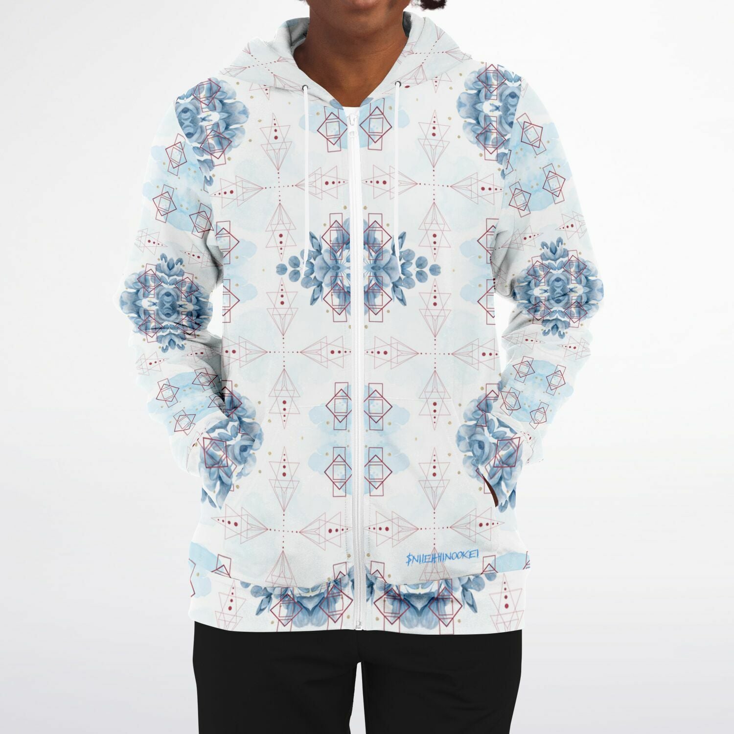 Athletic Zip-Up Hoodie - AOP