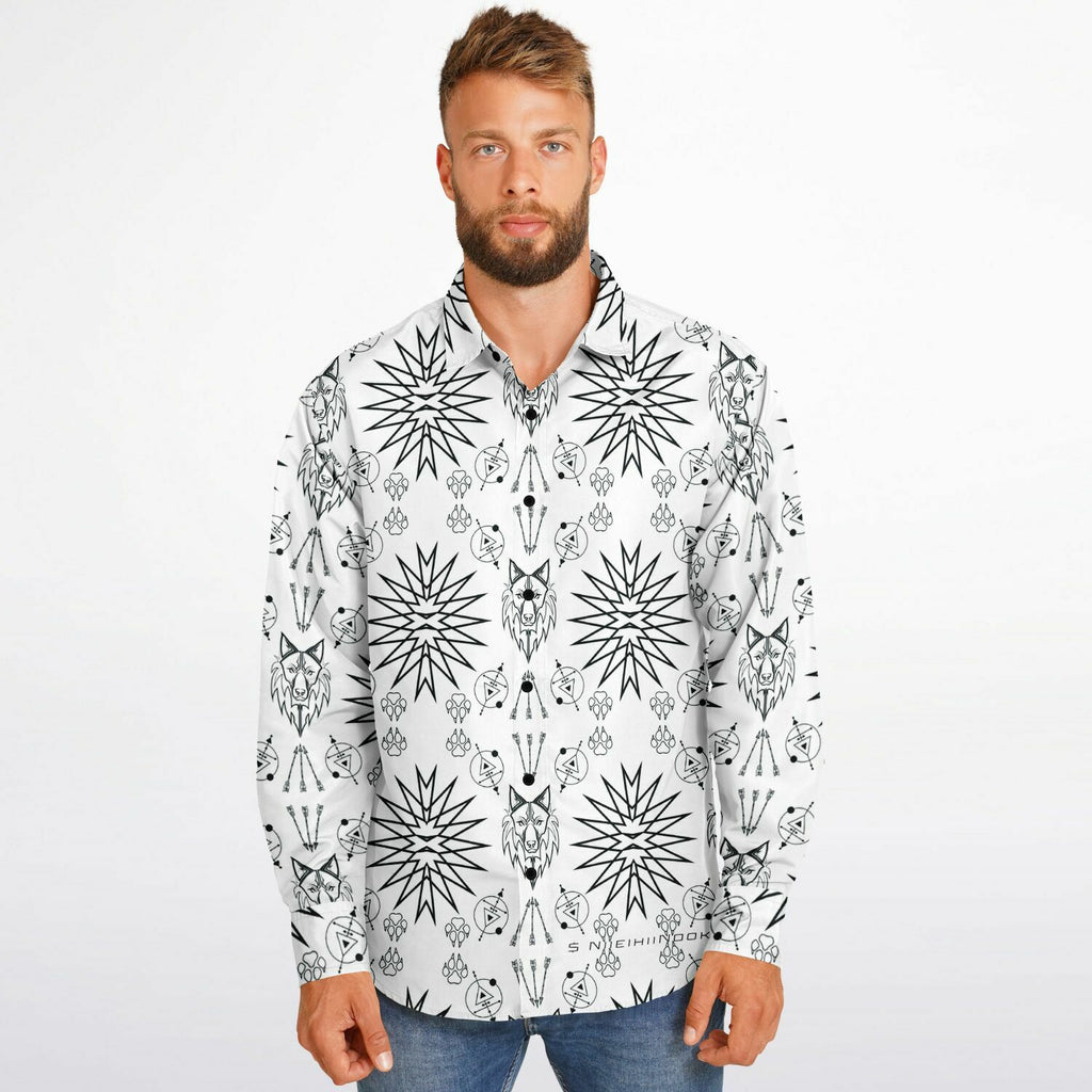 $NiieihiiNookei Long Sleeve Button Down Shirt - AOP