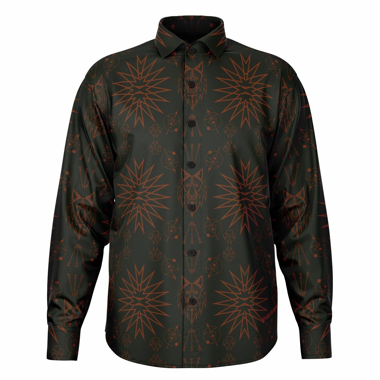 $NiieihiiNookei Long Sleeve Button Down Shirt - AOP
