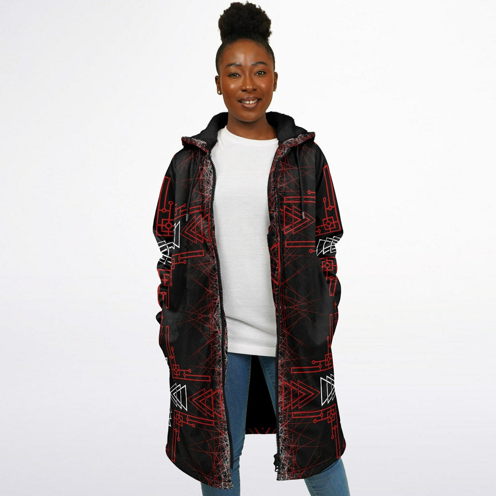 $NiieihiiNookei Microfleece Lined Zipper Cloak - AOP