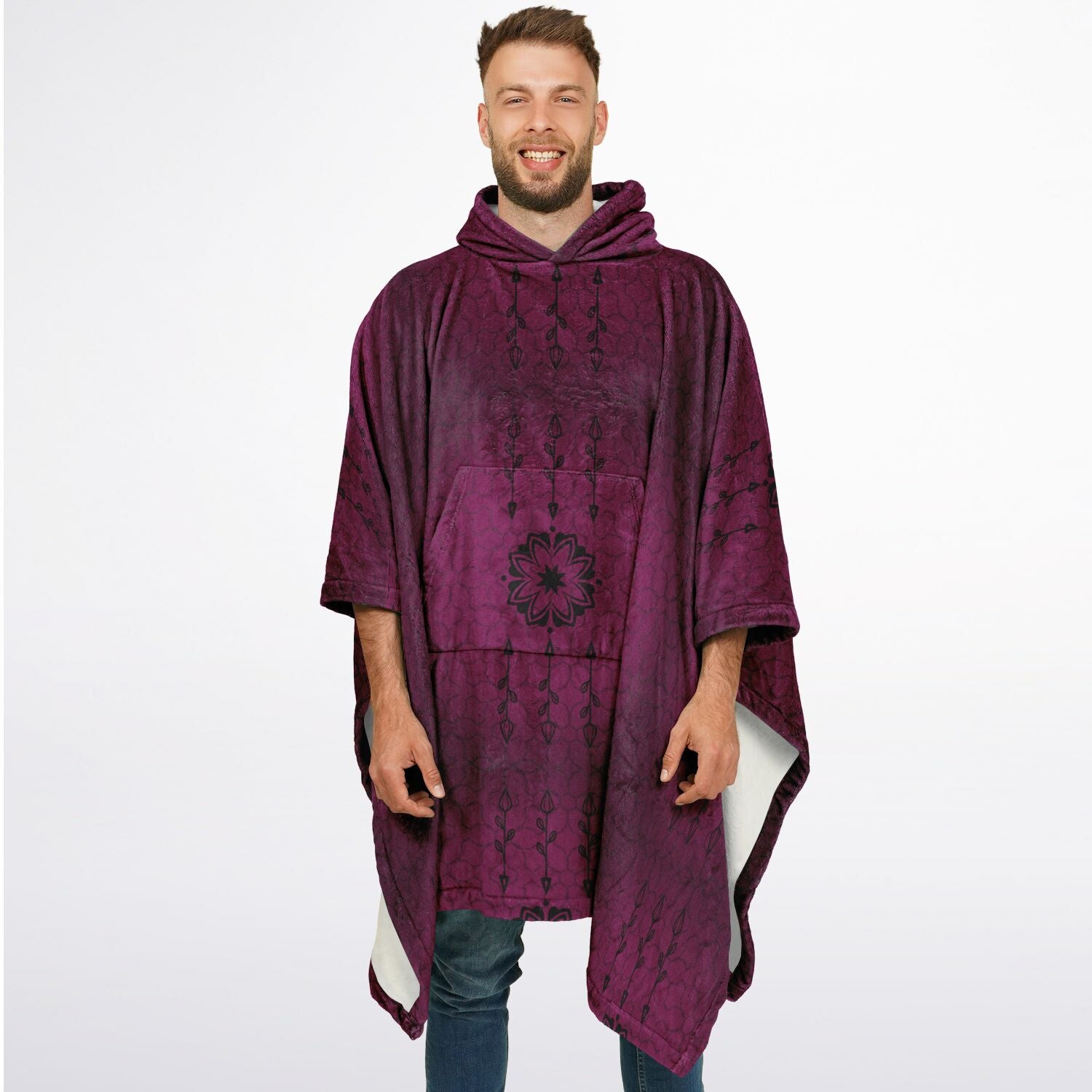 $NiieihiiNookei Flannel Blanket Poncho - AOP