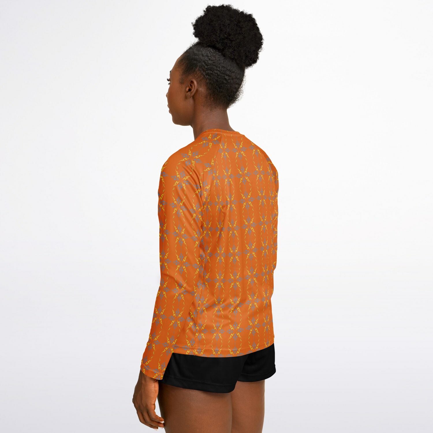 Women's Long Sleeve Performance Shirt - AOP Orange