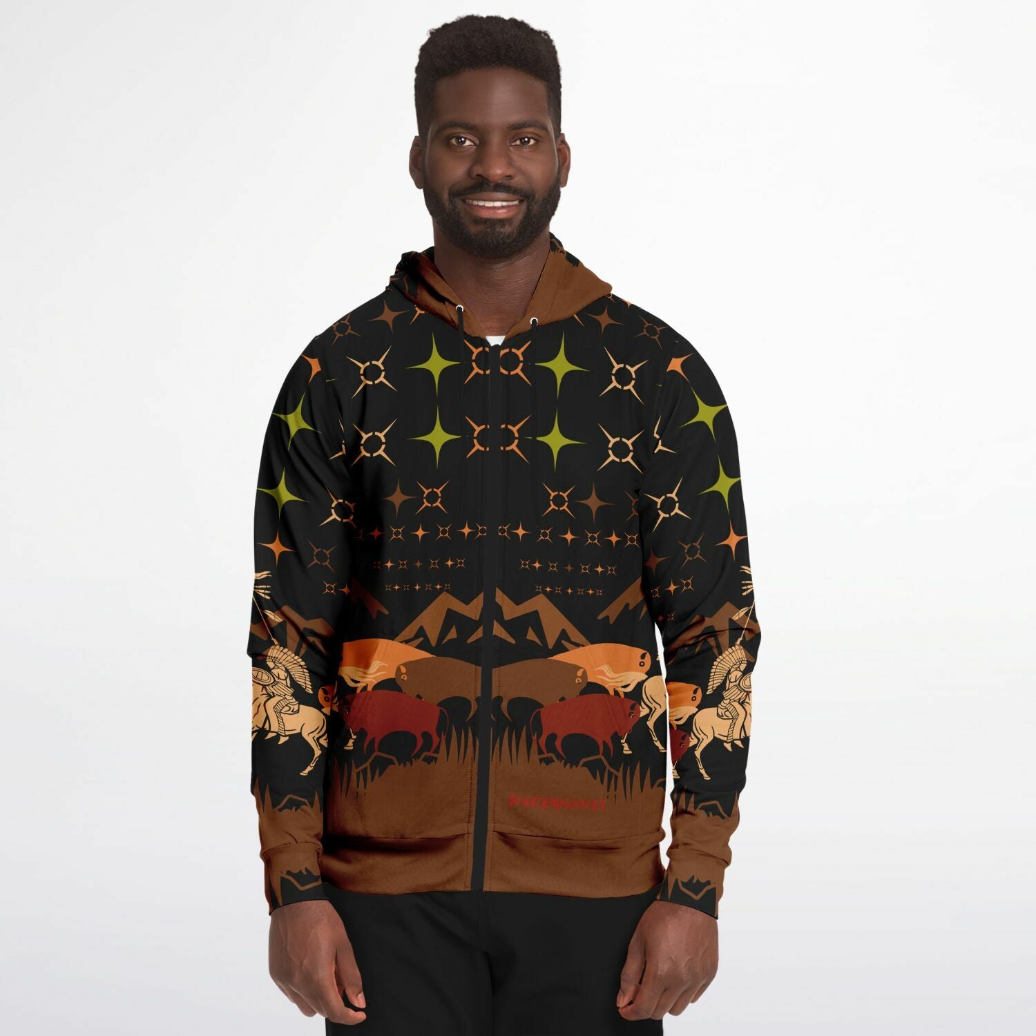 $NiieihiiNookei Athletic Zip-Up Hoodie - AOP