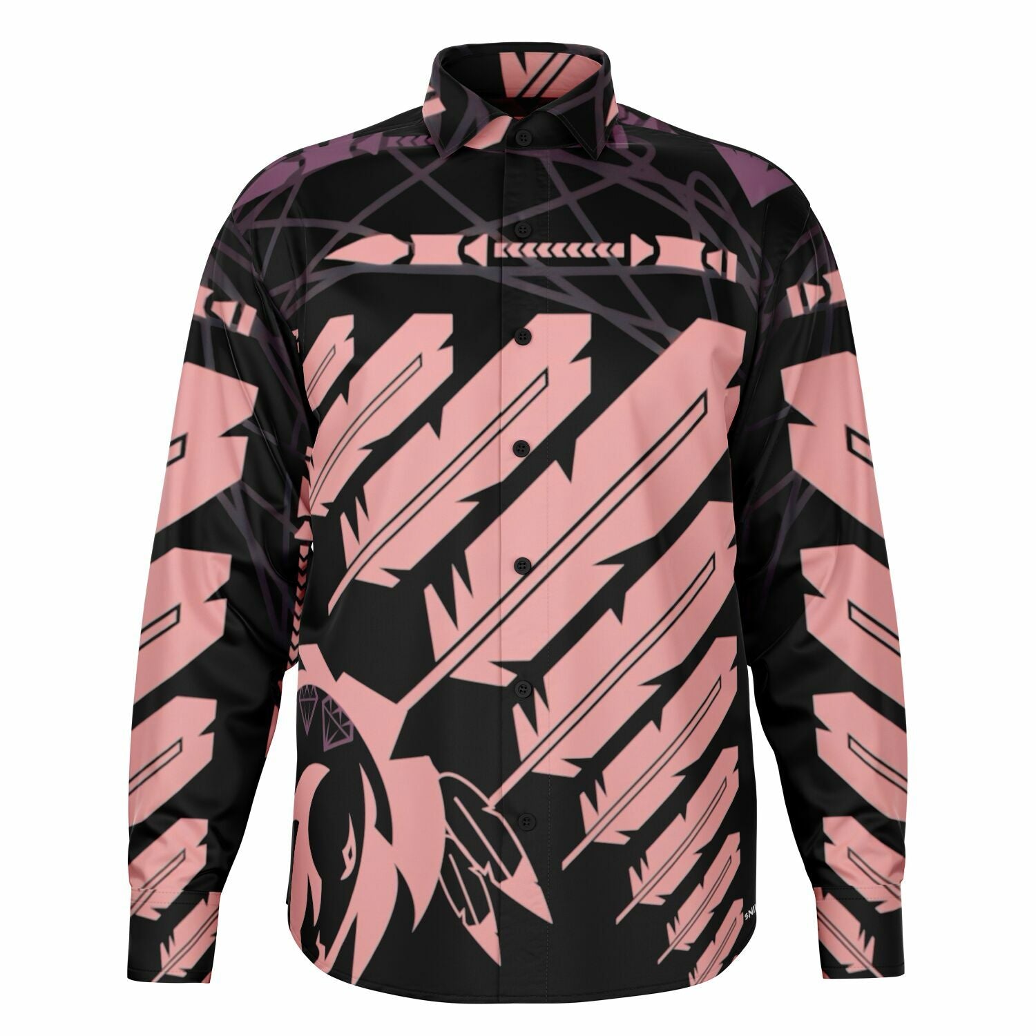 $NiieihiiNookei Long Sleeve Button Down Shirt - AOP