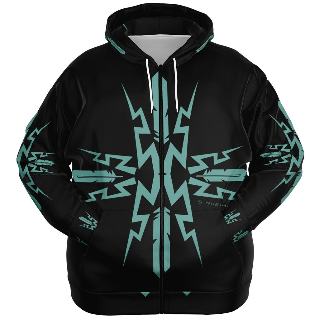 $NiieihiiNookei Plus-size Ziphoodie - AOP