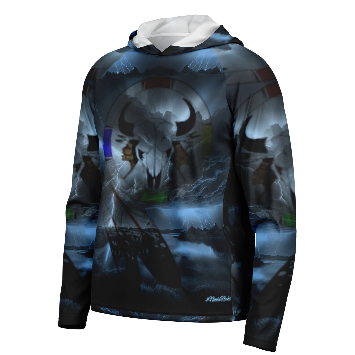 Northern Arapaho Tribe Logo Hooded Performance Shirt - AOP