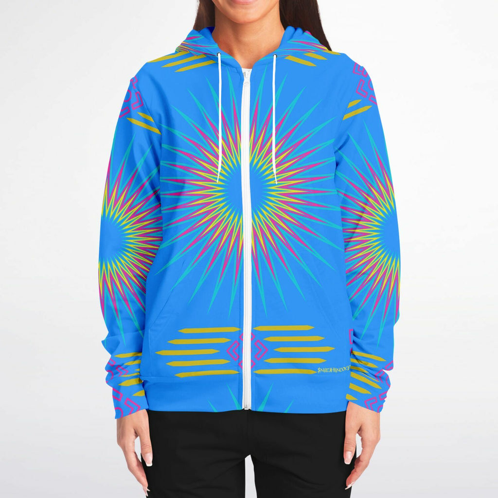 $NiieihiiNookei Fashion Zip-Up Hoodie - AOP Blue