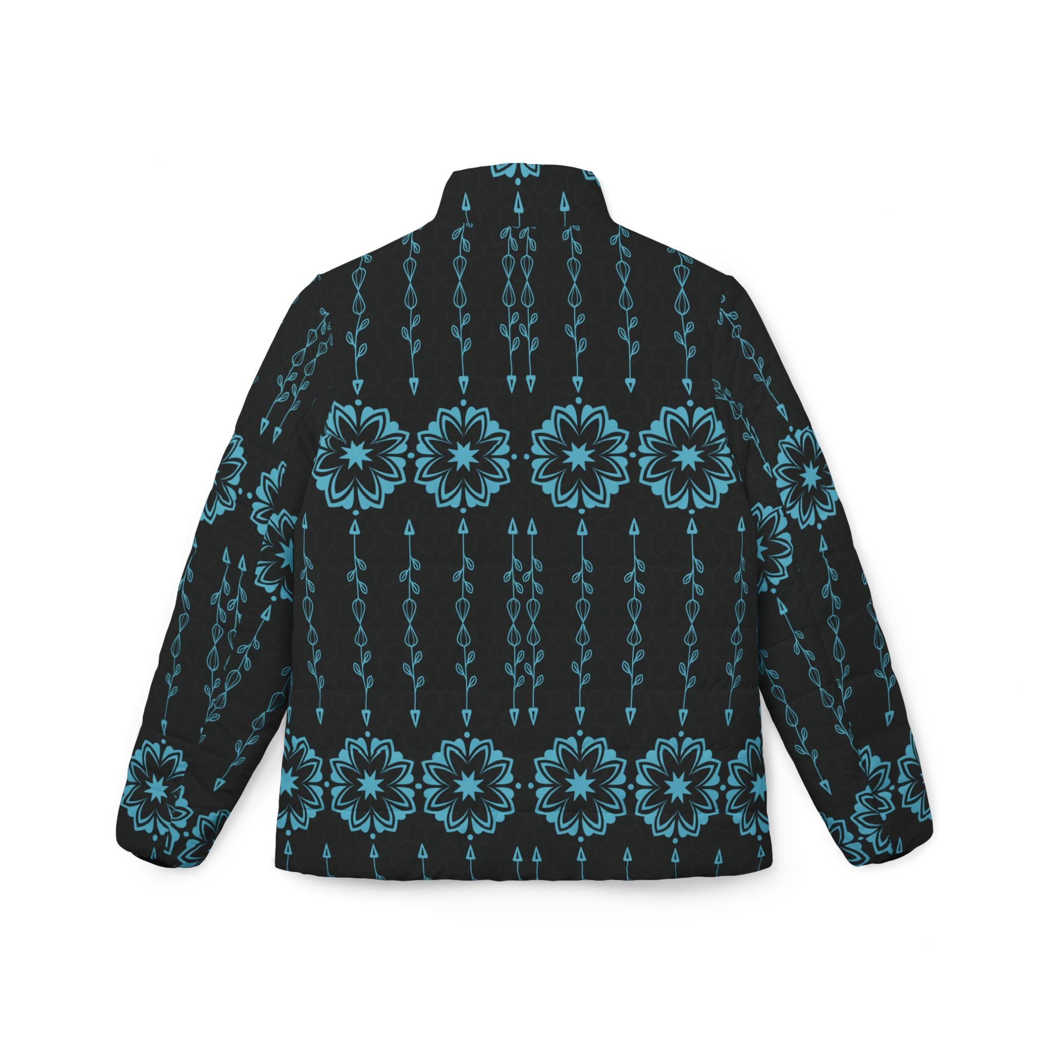 $NiieihiiNookei Modern Indigenous 5 Women’s Puffer Jacket — AOP