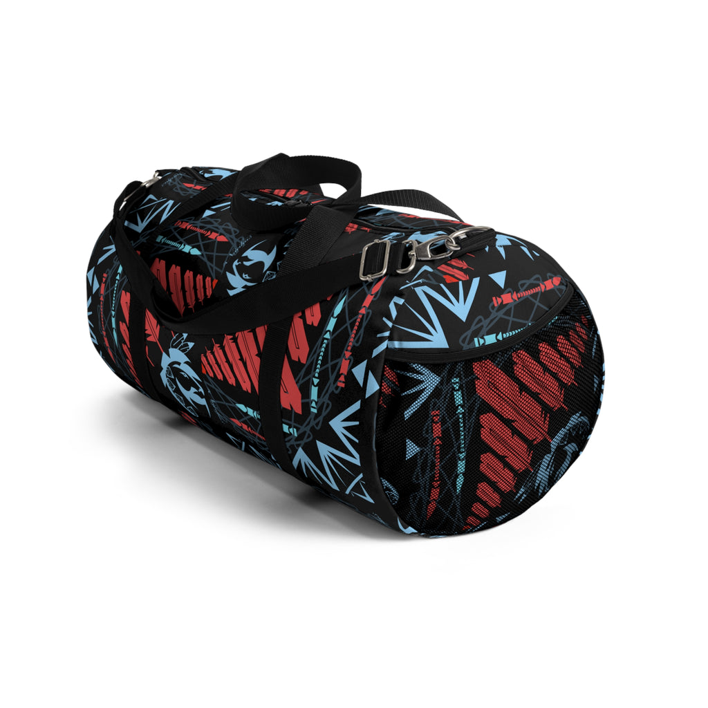$NiieihiiNookei Duffel Bag — Red & Blue Geometric Travel Gym Bag