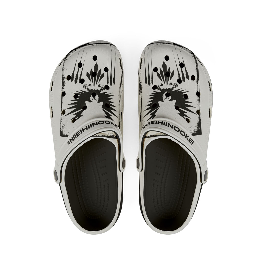 $NiieihiiNookei EVA Foam Clogs — Black Ink Splash Design