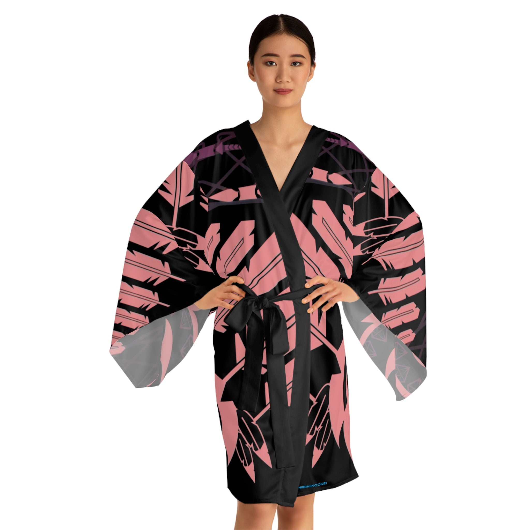 $NiieihiiNookei Kimono Robe — Long Sleeve AOP Lounge Jacket