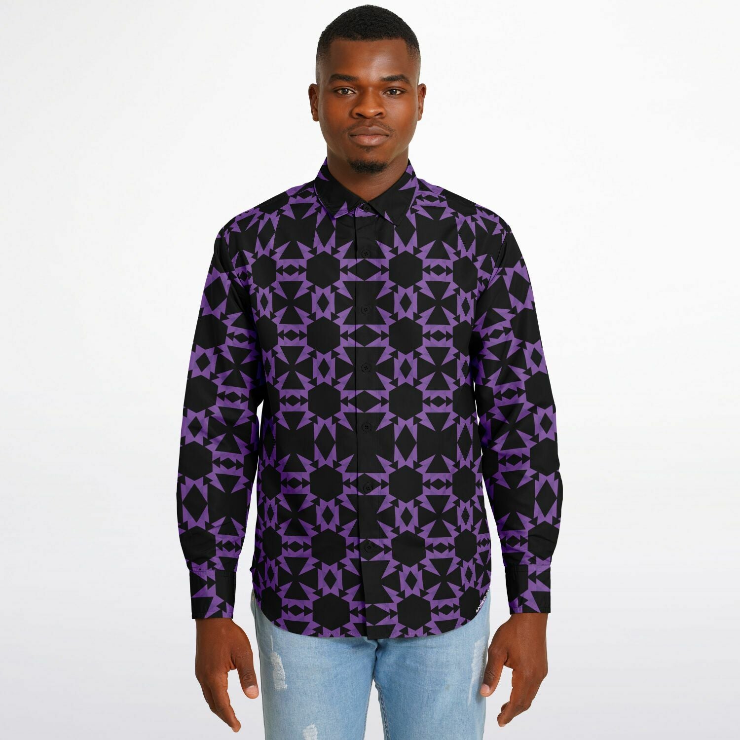$NiiieihiiNookei Long Sleeve Button Down Shirt - AOP