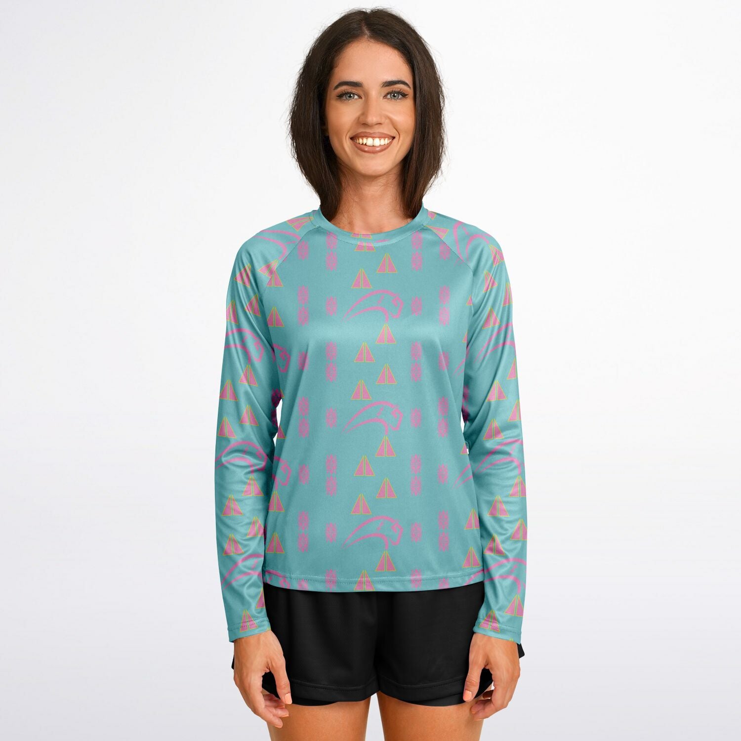 Women's Long Sleeve Performance Shirt - AOP