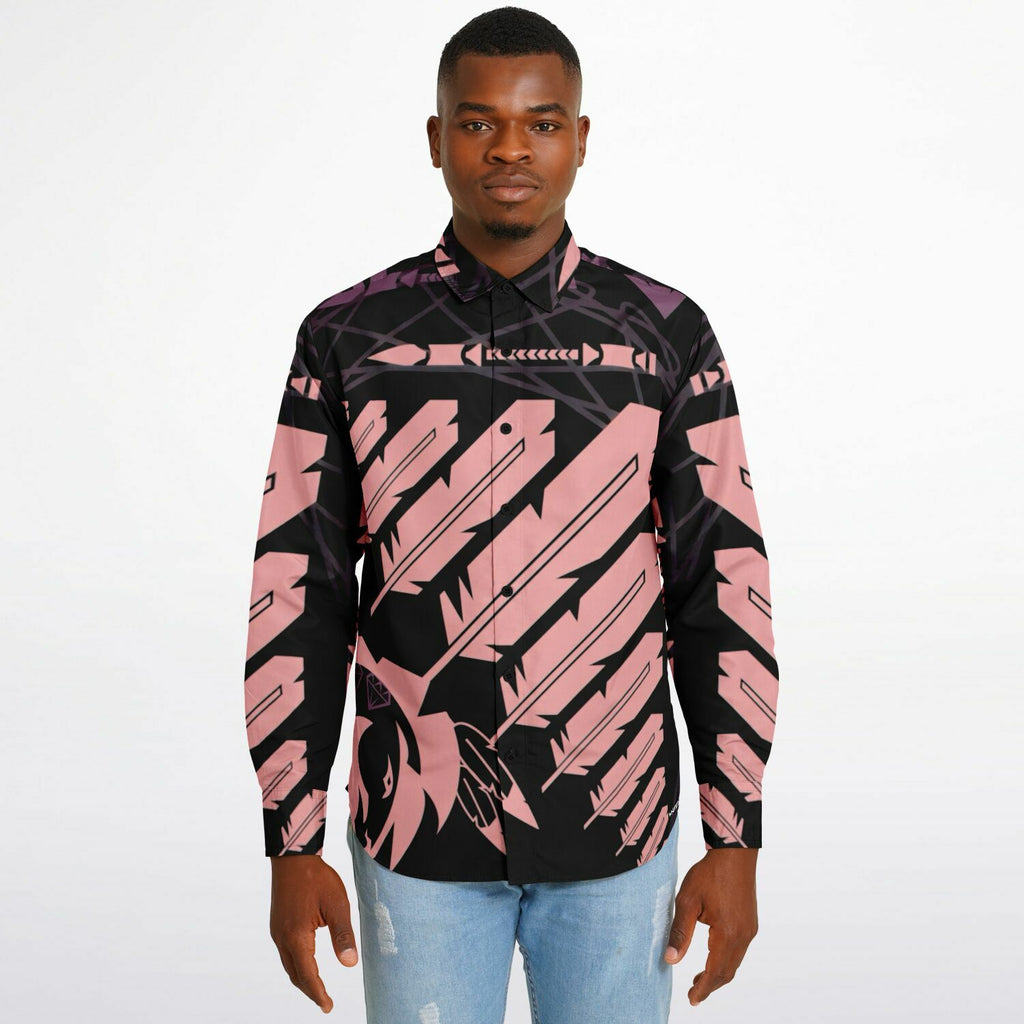 $NiieihiiNookei Long Sleeve Button Down Shirt - AOP
