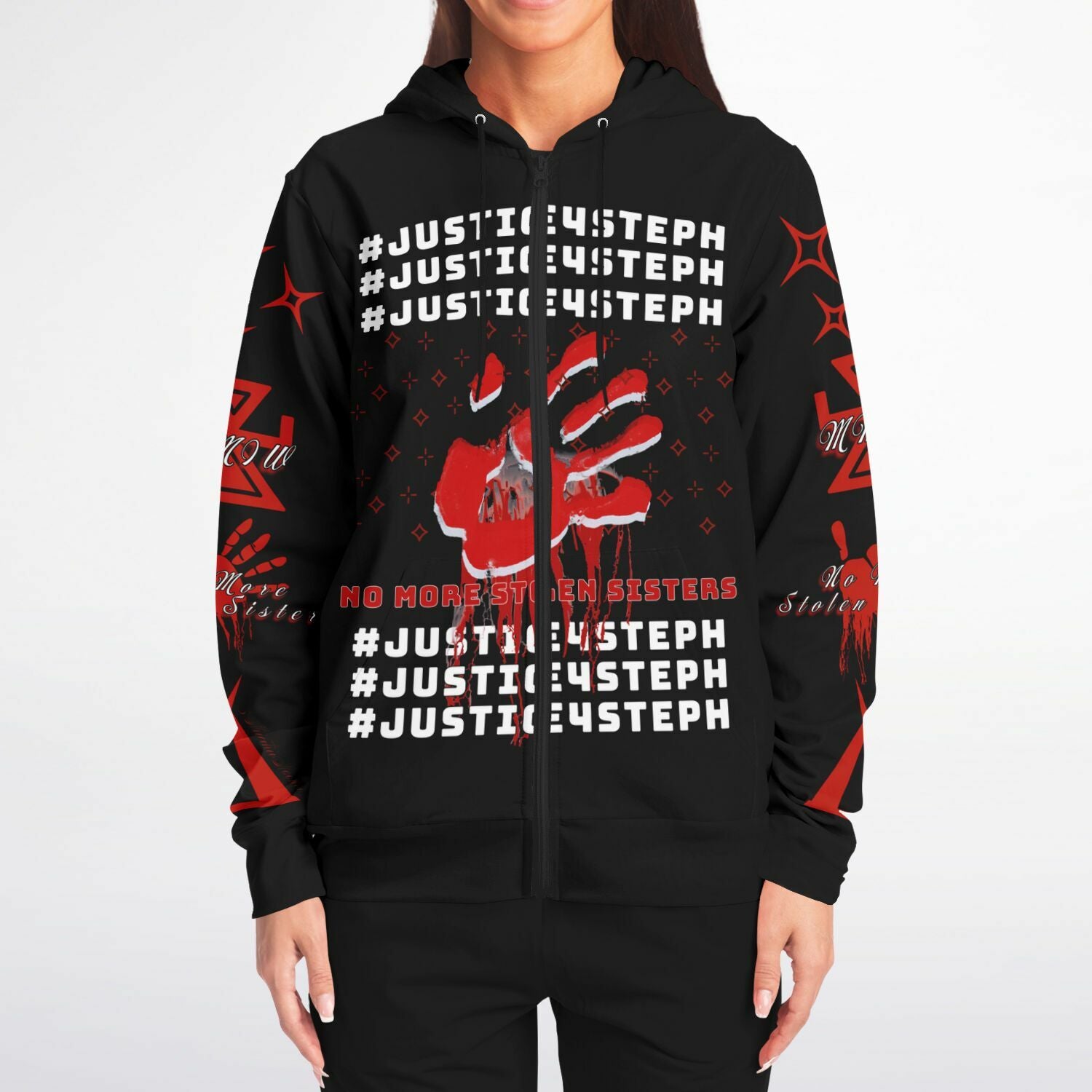#JUSTICE4STEPH Athletic Zip-Up Hoodie - AOP