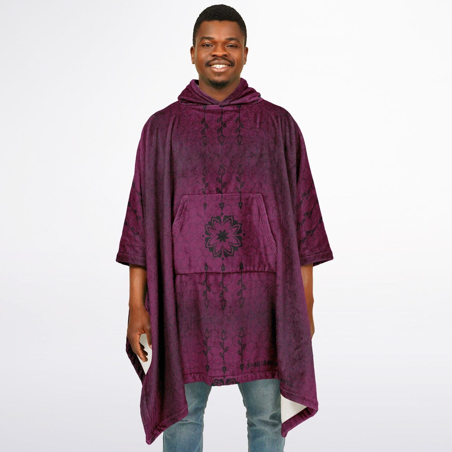 $NiieihiiNookei Flannel Blanket Poncho - AOP