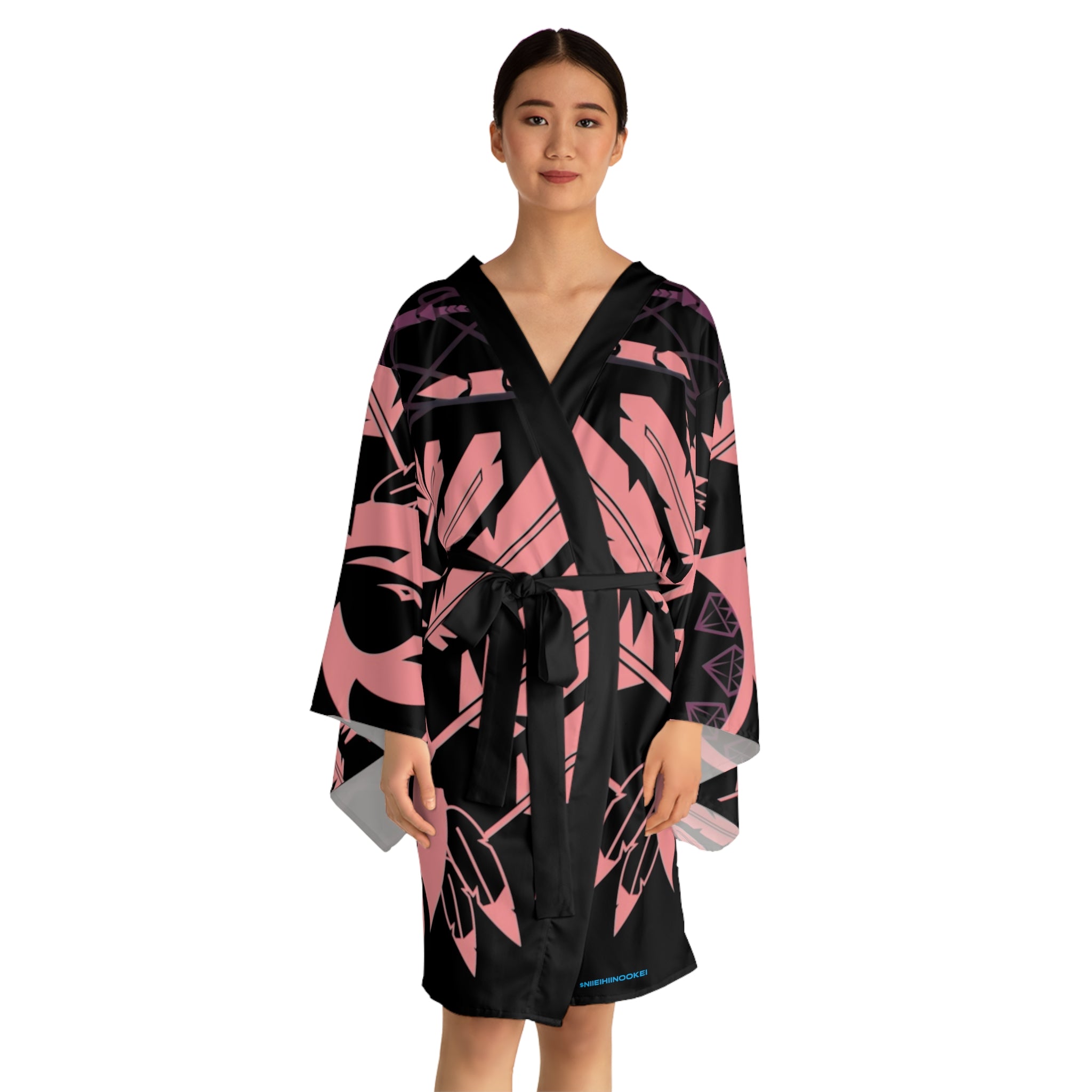 $NiieihiiNookei Kimono Robe — Long Sleeve AOP Lounge Jacket