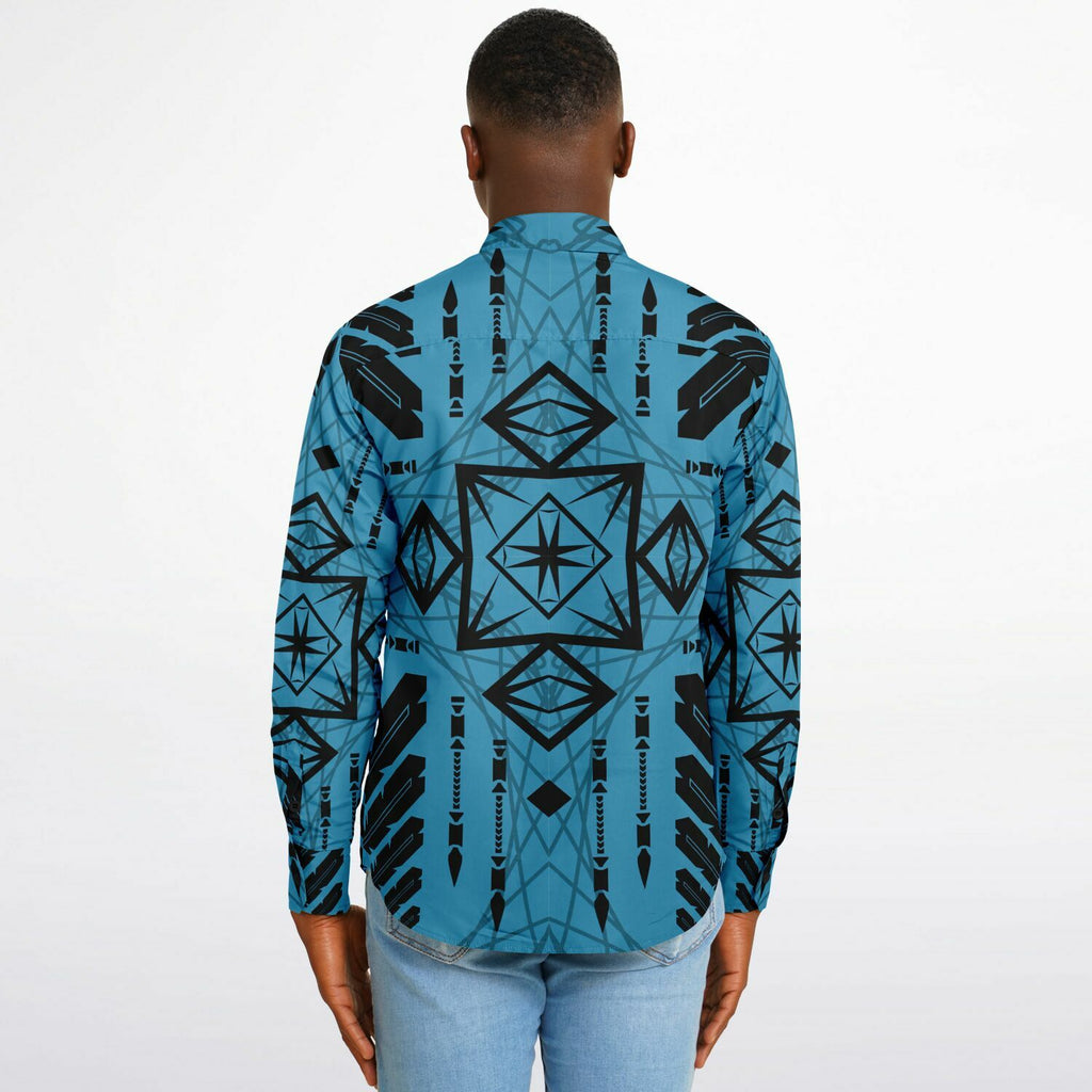 $NiieihiiNookei Long Sleeve Button Down Shirt - AOP