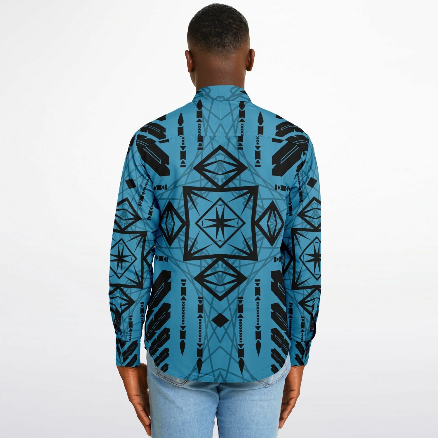 $NiieihiiNookei Long Sleeve Button Down Shirt - AOP